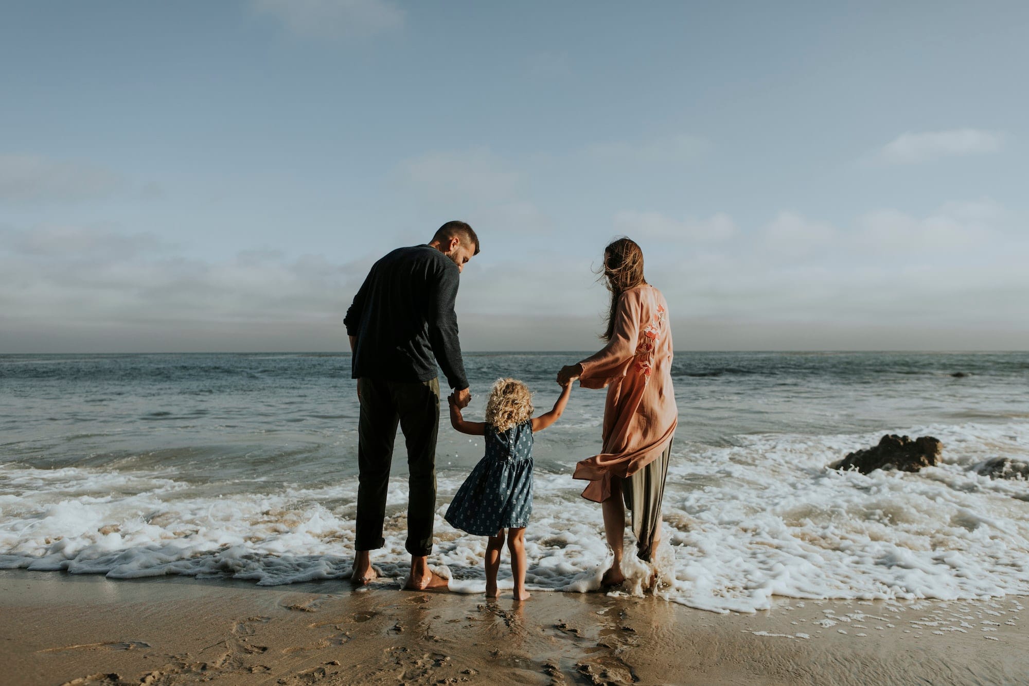 happy family at a beach